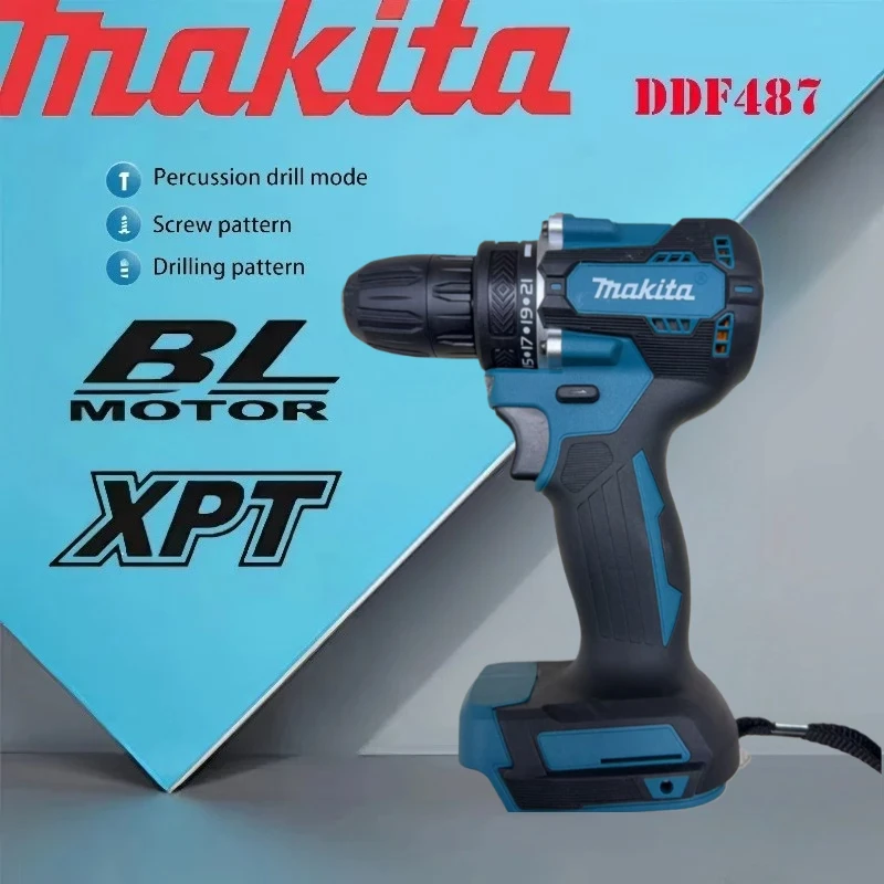 

Makita DDF487 Compact Cordless Hammer Drill Variable Speed Electric Tool Rechargeable Brushless Drill For Makita Battery