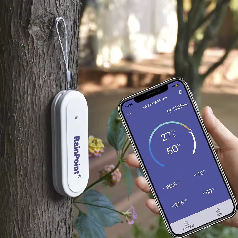 Wi-Fi умный гигрометр для помещений и улицы, термометр влажности с дистанционным мониторингом и управлением через приложение, датчик IP54 для помещения, теплицы