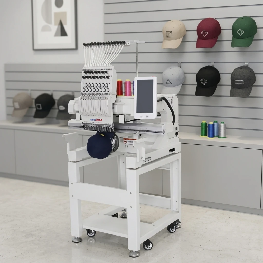 REVHON for Clothes/Caps High Speed 1200 RPM 12 Needle Motor Big Working Area 600*400mm Computerized Embroidery Machine