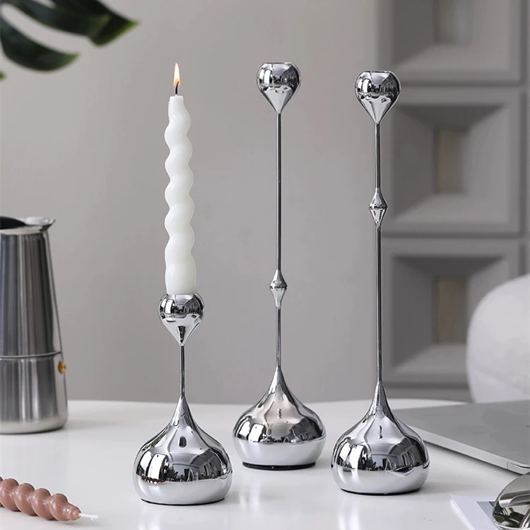 Elegant Handcraft Candelabra Gold Sliver Candlestick Holder Metal Set for Wedding Candle Holder