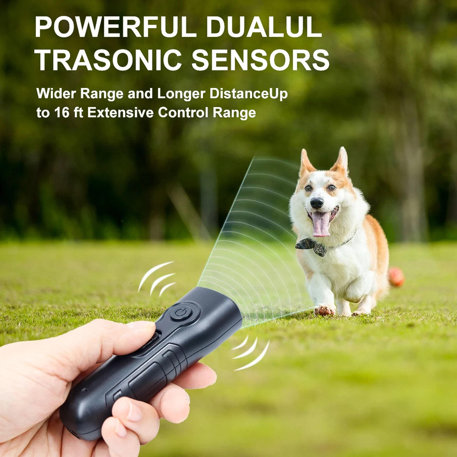 Ultrasonic Dog Training Device Portable Dog Driving Pet Tool Rechargeable Anti Dog Bark Deterrent Device with LED Flashlight