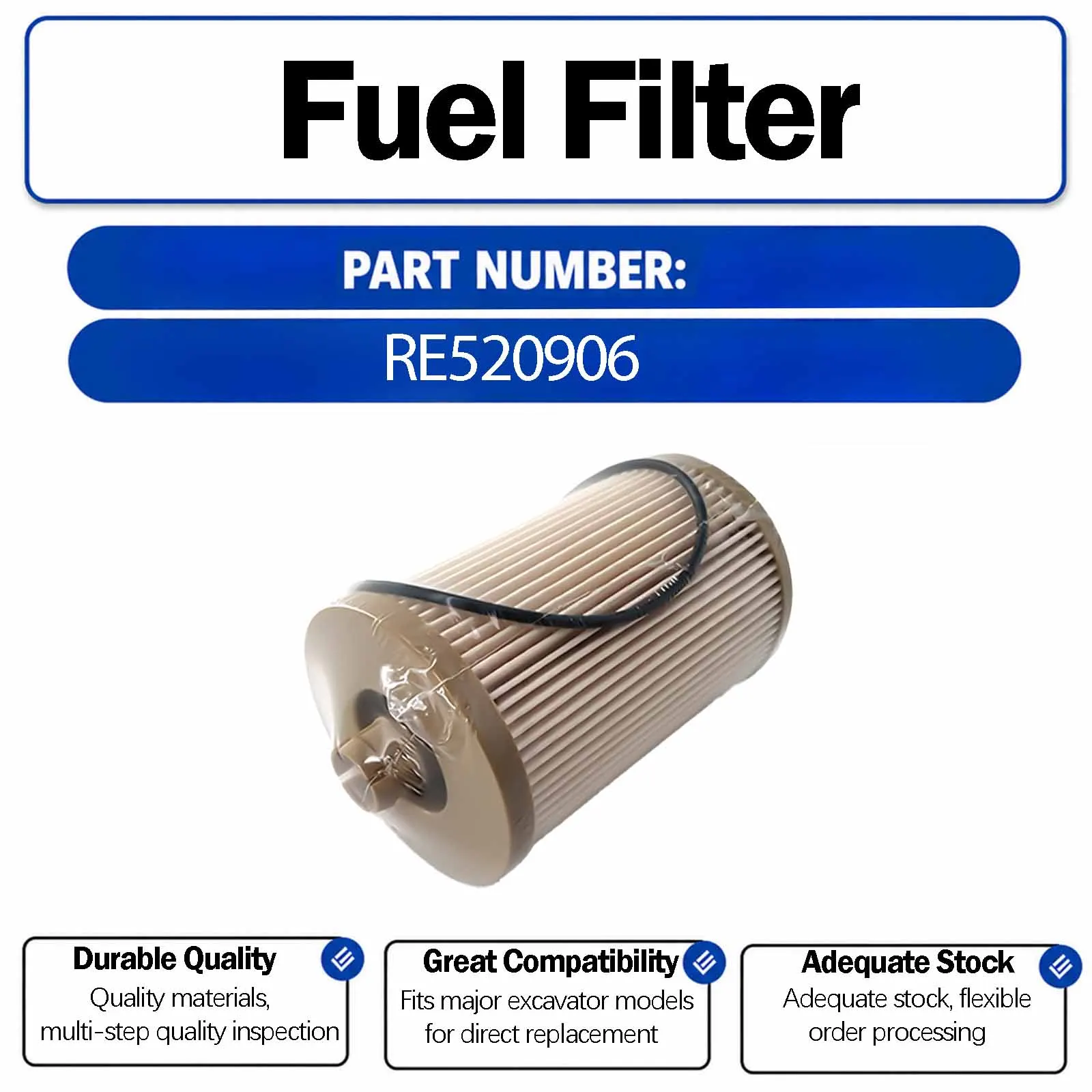 Fuel Filter JM-3117 For John Deere 330LC 400LC 360 360LC Crawler Excavators
