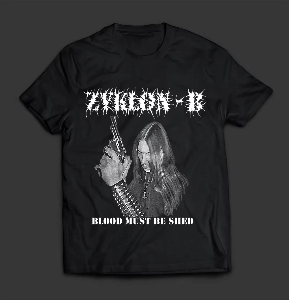 

ZYKLON B – Blood Must Be Shed Футболка Мужчины Женщины Хлопковые футболки с коротким рукавом Винтаж Хип-хоп Рок-группа Топ Летняя мода Уличная одежда