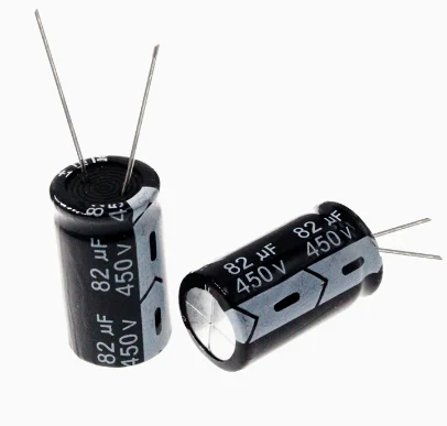 

50PCS/Lot 450v 82uf 450v82UF High Frequency Low ESR Aluminum Electrolytic Capacitor Size 18*30MM Tolerance 20% Plug-in