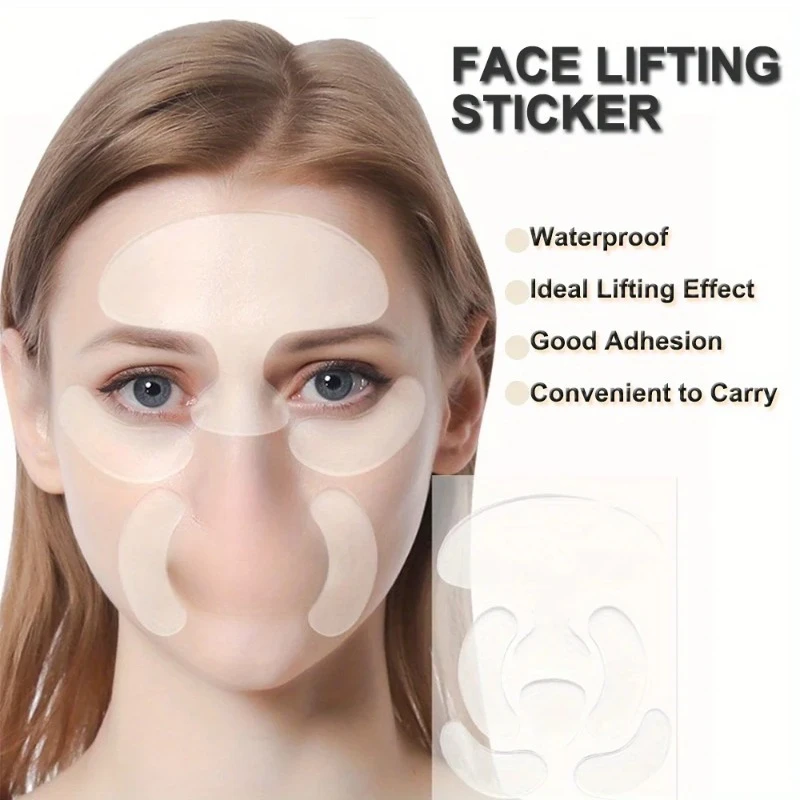 Cerotti per il viso in gel per linee di risciacquo, linee di sopracciglia e rughe degli occhi - Strisce sulla fronte per ridurre le linee sottili e stringere la pelle