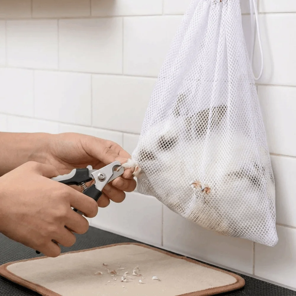 Adjustable Rabbit Nail Trimming Bag Bite Restraint Breathable Mesh Pet Bath Bag Mesh Scratch-Proof Rabbit Restraint Bag Shower