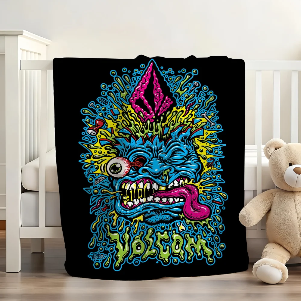 Brand V-Volcom logo Blanket Soft and Skin Friendly For Couch Bed Napping Bedspread All Seasons Comforter