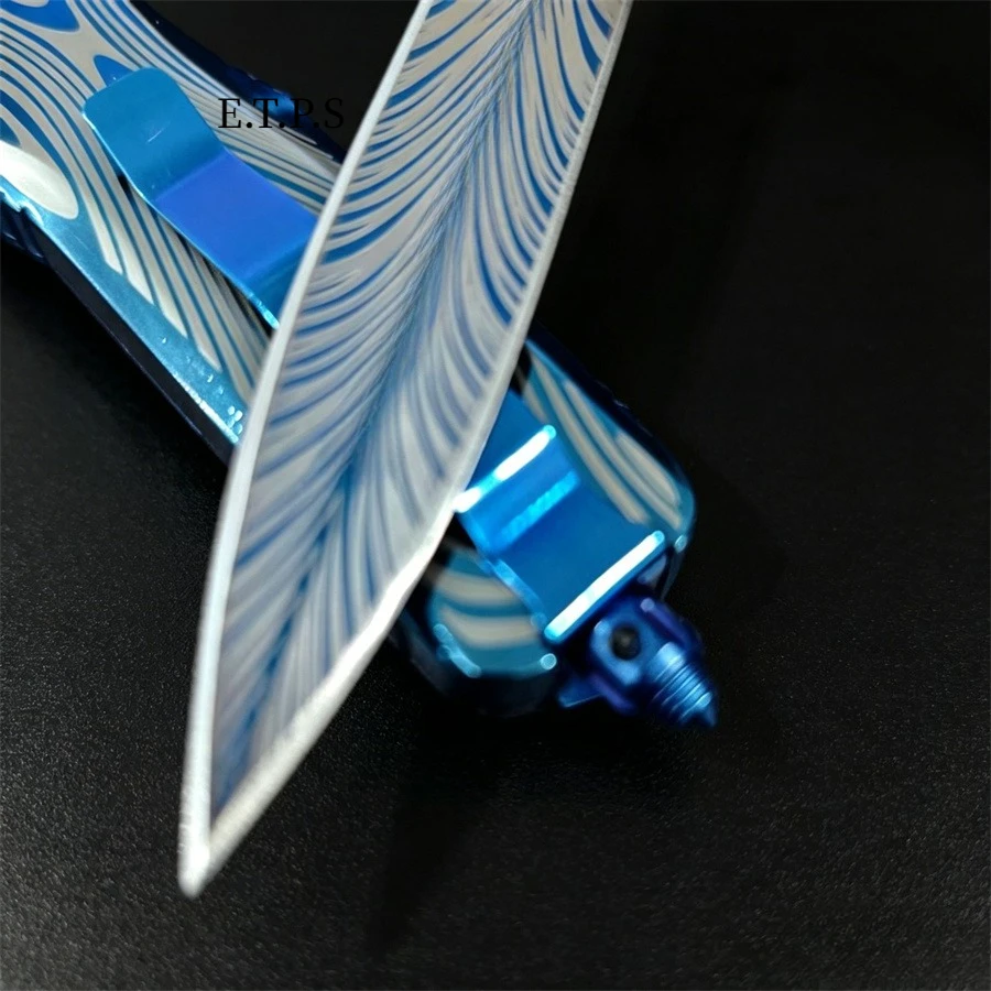 Blue Troodon Knife Outdoor Hunting Survival Tool Multifunctional Pocket Folding Knives with Nylon Sheath