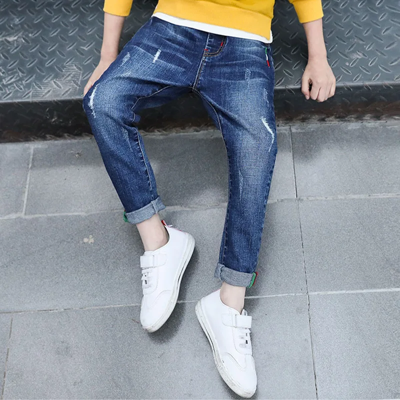 3-12 Years Spring Autumn Teenger Boys Jeans Slim Fit Style Casual Long Trousers For Kids Handsome Children Birthday Present