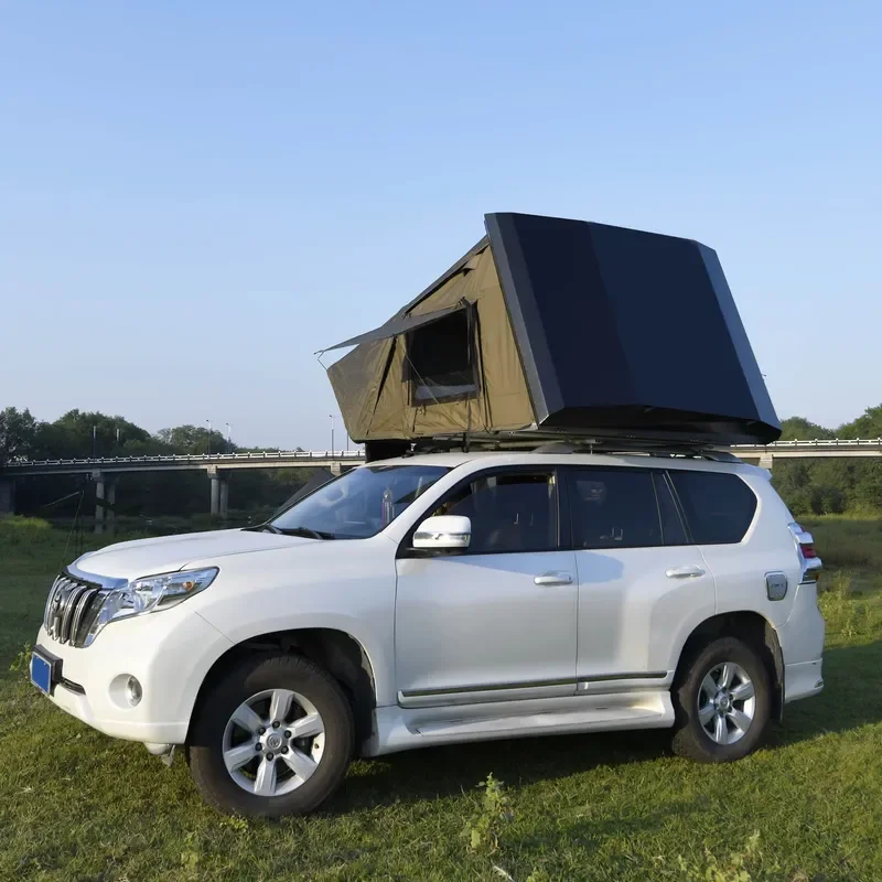 Aluminum Hard Shell Top Cars Garage Tent Hardshell Mini Roof Top Tent Suv Roof Vehicle Canvas Waterproof Camping 4 Person