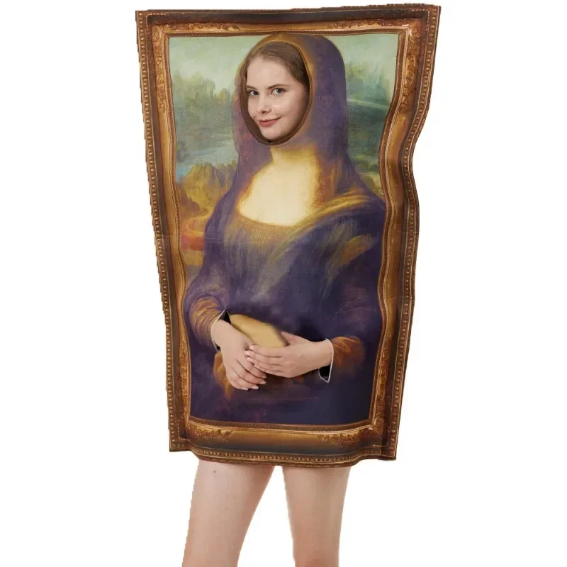 Famous Paintings Costume Mona Lisa The Scream Halloween Adult Men Women Funny Cerative Dress up