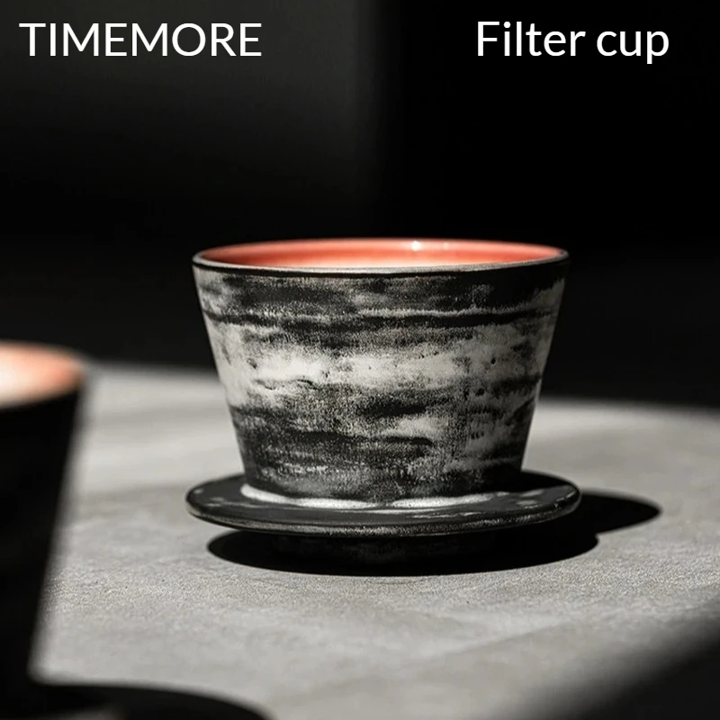 Timemore X Luoshanyouwu Co Branded Ceramic Coffee Dripper Lanyard Tasting Cup Artist Series Limited Edition Pour Over Brewing