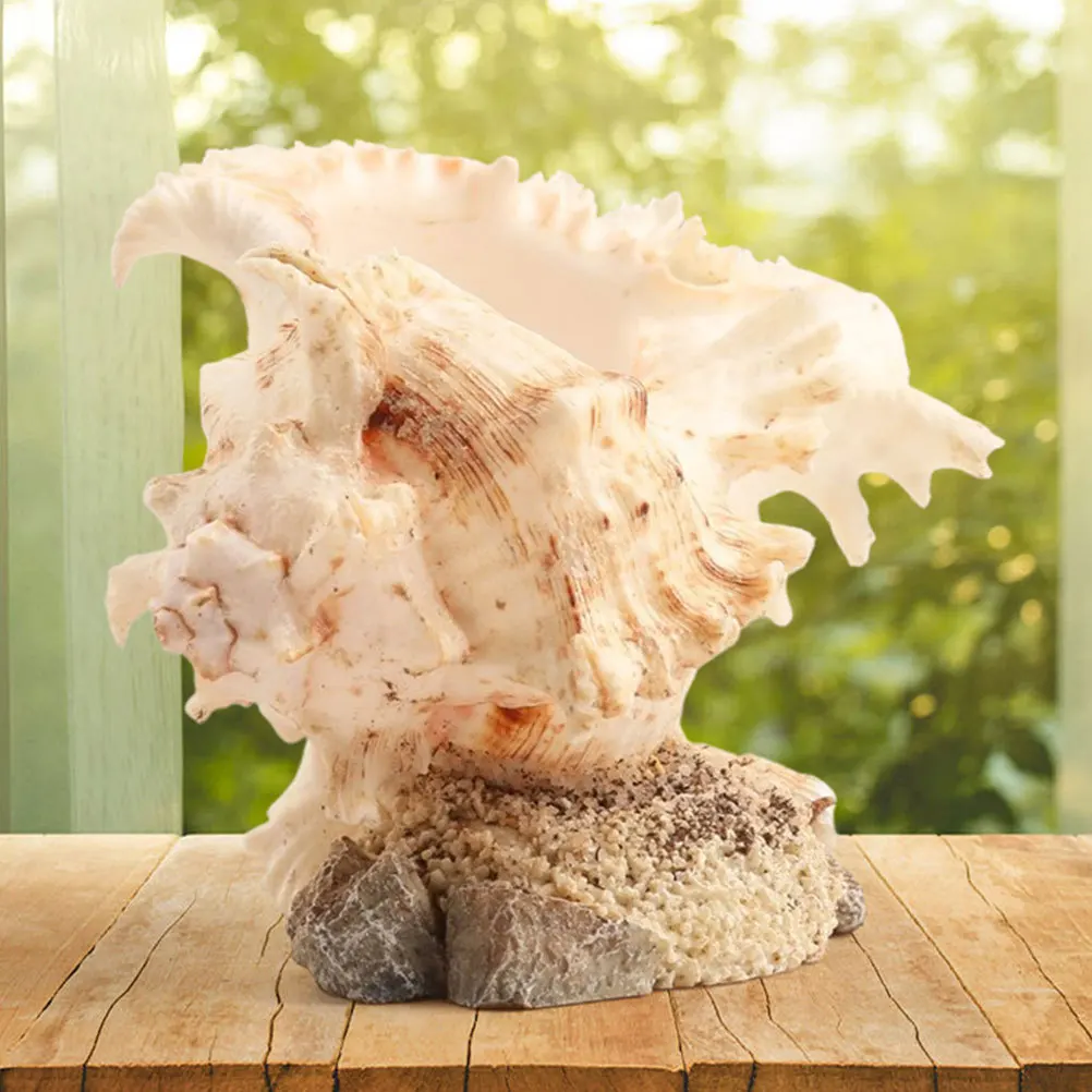 

Conch Shell Decoration Premium Resin Craft Home Desktop Tabletop Decoration Fish Tank Ornament Beach Wedding Party