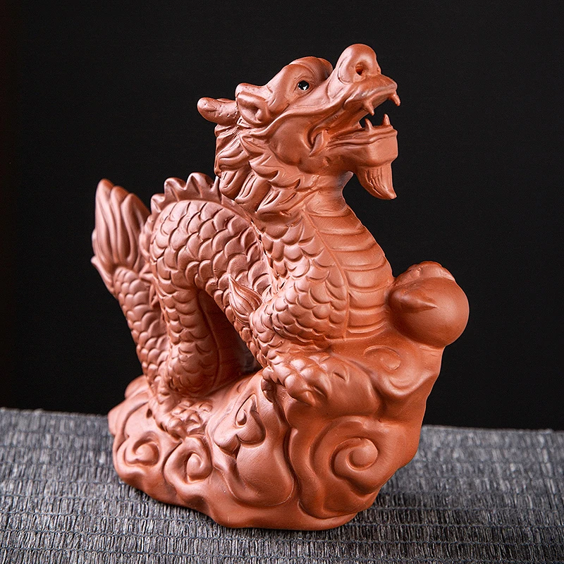 

Chinese Dragon Ornaments Purple Sand Tea Set Tea Pet Decoration Creative Figurine Tea Tray Tea Table Office Study Home Crafts