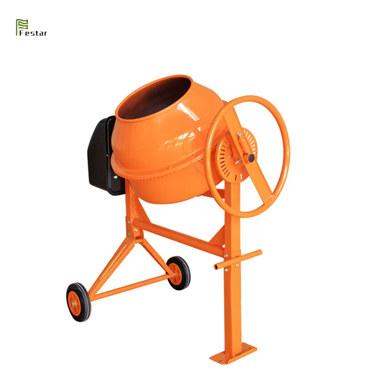 Discount Mini portable concrete cement mixing electric concrete mixer with wheel