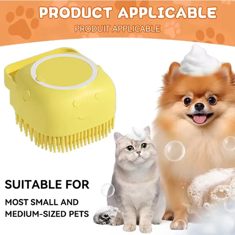 

New Bath Massage Brush Bathroom Multifunctional Puppy Big Dog Cat Soft Safety Silicone Pet Accessories for Dogs Cats Tools