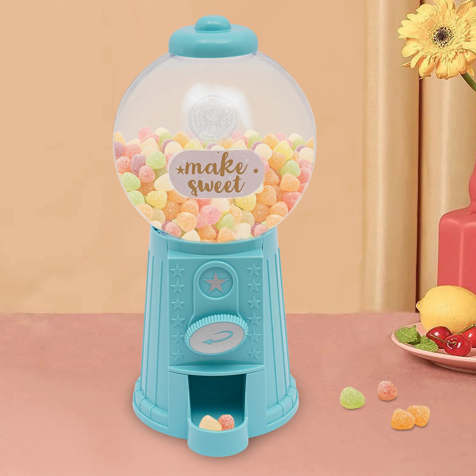 

Gumball Machine, Cute Candy Dispenser Machine Mini Vending Machine for Candy Gift Toys Knob and Candy Exit Bubble Gum Machine