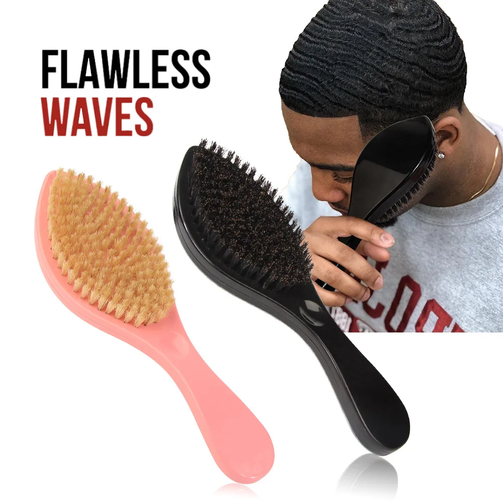 Face Massage Facial Hair Cleaning Brush Wave Comb Drop Shipping New MAN Hair Brush Boar Bristle For Men's Beard Shaving Comb