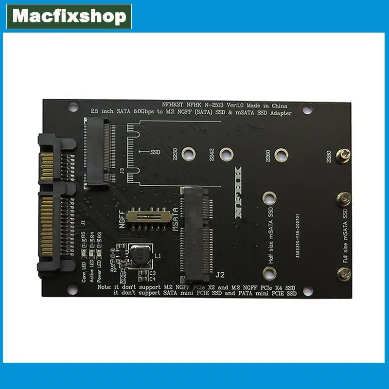 N-2513 M.2 NGFF mSATA SSD to 2.5 INCH SATA3 to M.2 NGFF mSATA SSD Adapter Conversion Card