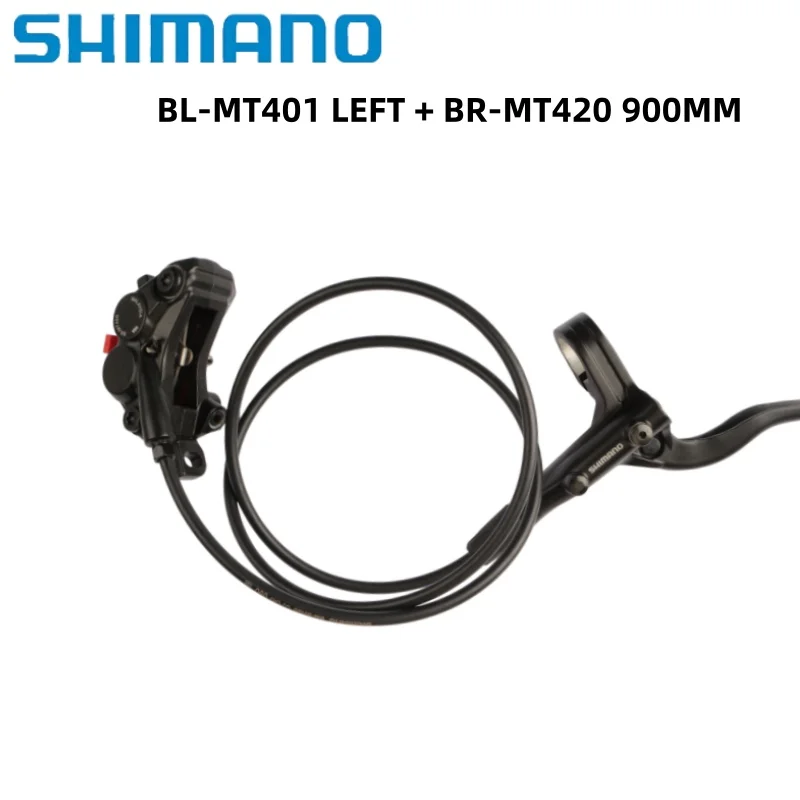Shimano BL-MT401 Left brake lever+MT420 clamp 850mm 900mm oil pipe 4-piston ONE WAY BLEEDING Hydraulic disc brake for MTB