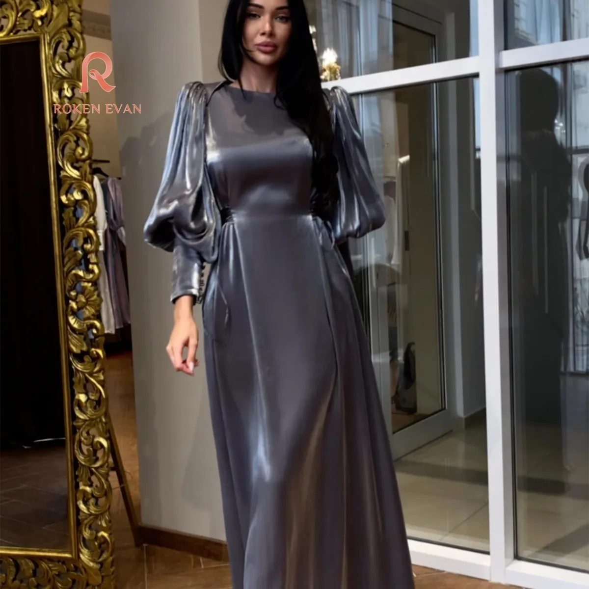 Roken Evan 2024 Muslim Slim Dress Women Eid Ramadam Morocco Dubai Abaya Kaftan Islam Saudi Evening dresses Jalabiya