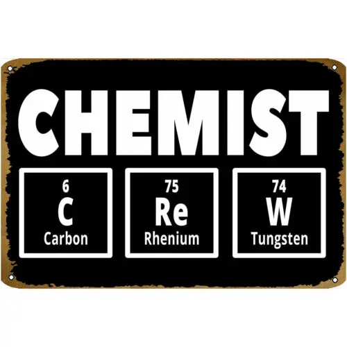 Chemistry Teacher Chemist Metal Tin Sign for Bar Cafe Gym Man Cave Bar Home Wall