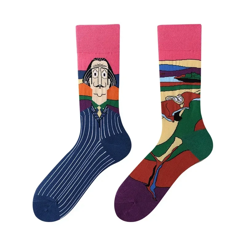 العصرية زوجين الجوارب الكرتون AB المد الرياضة في الهواء الطلق أنبوب طويل جوارب قطنية الإبداعية الرجال والنساء لمدة 4 مواسم #6