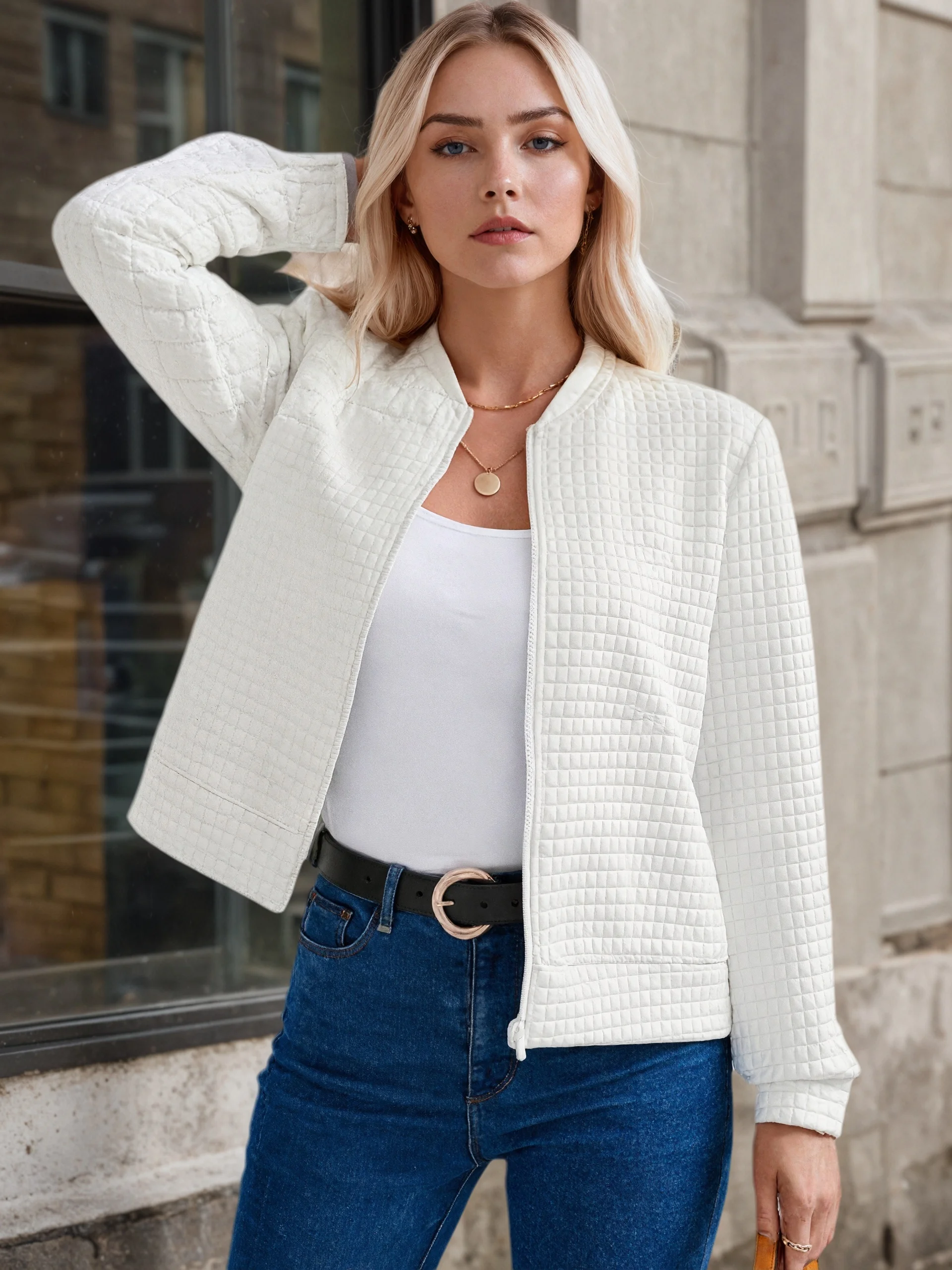 

Women's Casual Slim Long Sleeve Top Jacket Fashionable Comfortable Outerwear for All Seasons