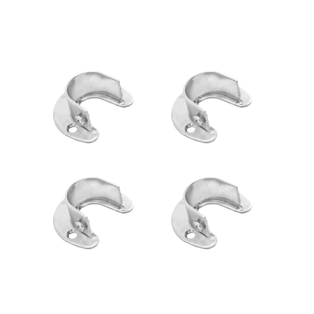 

Stainless Steel Closet Rod Bracket Heavy Duty Wall Mount Silver U shaped Hanging Holder Wardrobe Tube Support Storage Display