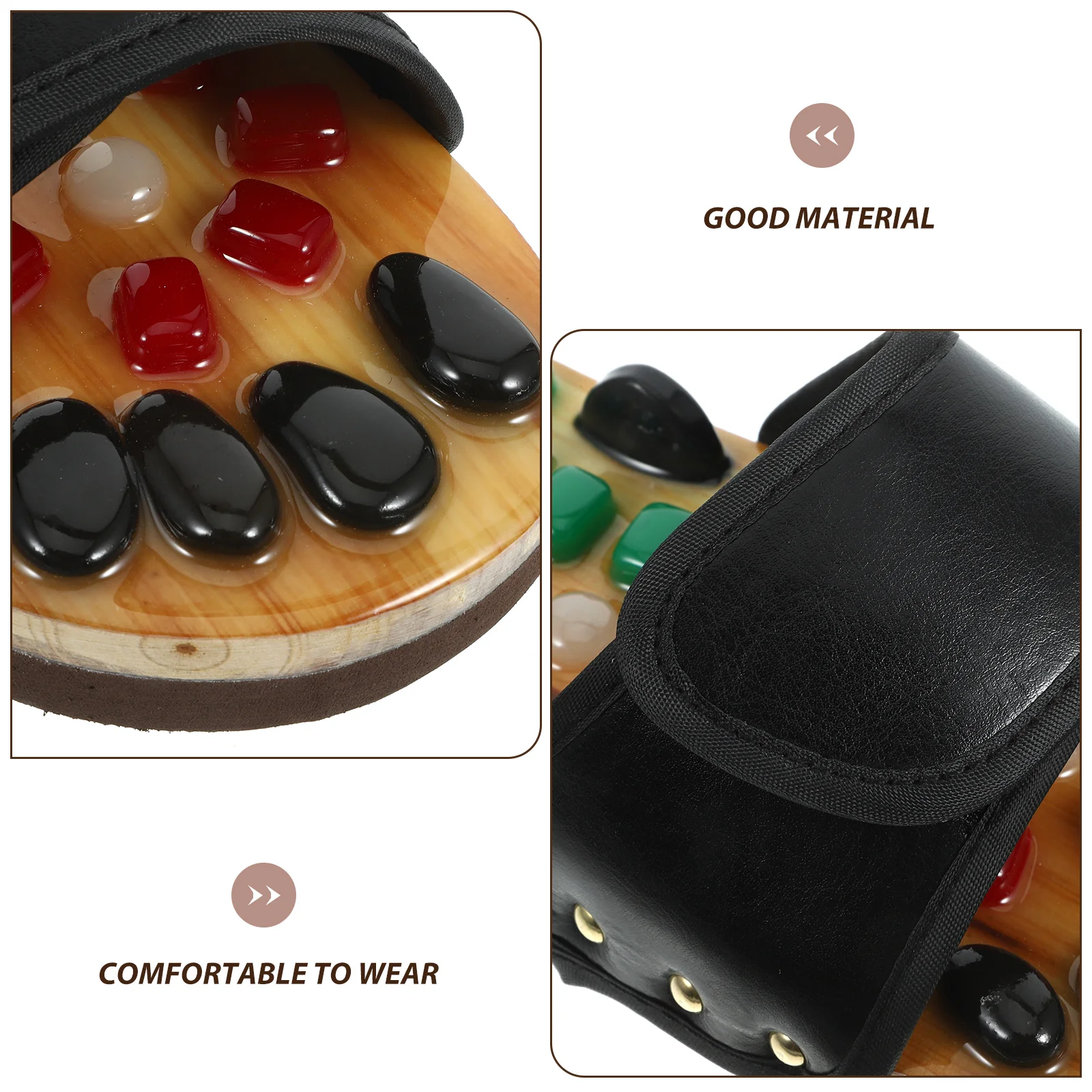 

Massage Slippers Black Stone Acupuncture Sandals Foot Reflexology Cobblestone Shoes Health Care Sole Massager Promote Blood Flow