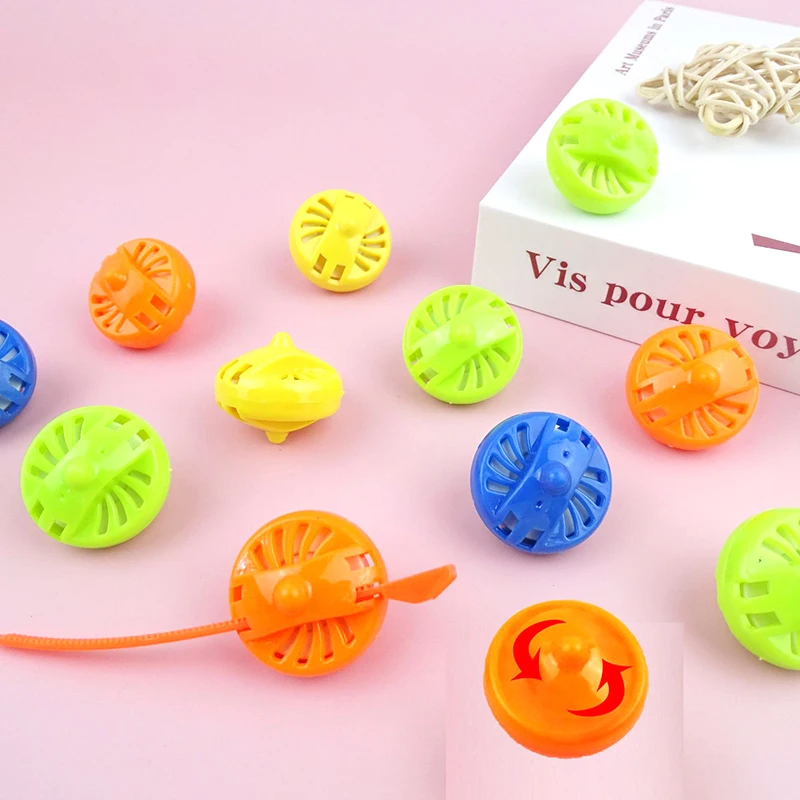 10 pz divertente Mini righello giroscopio giocattoli durevole filatura antistress giroscopio cartone animato per bambini piccolo giocattolo bambino ricompensa regalo di festa