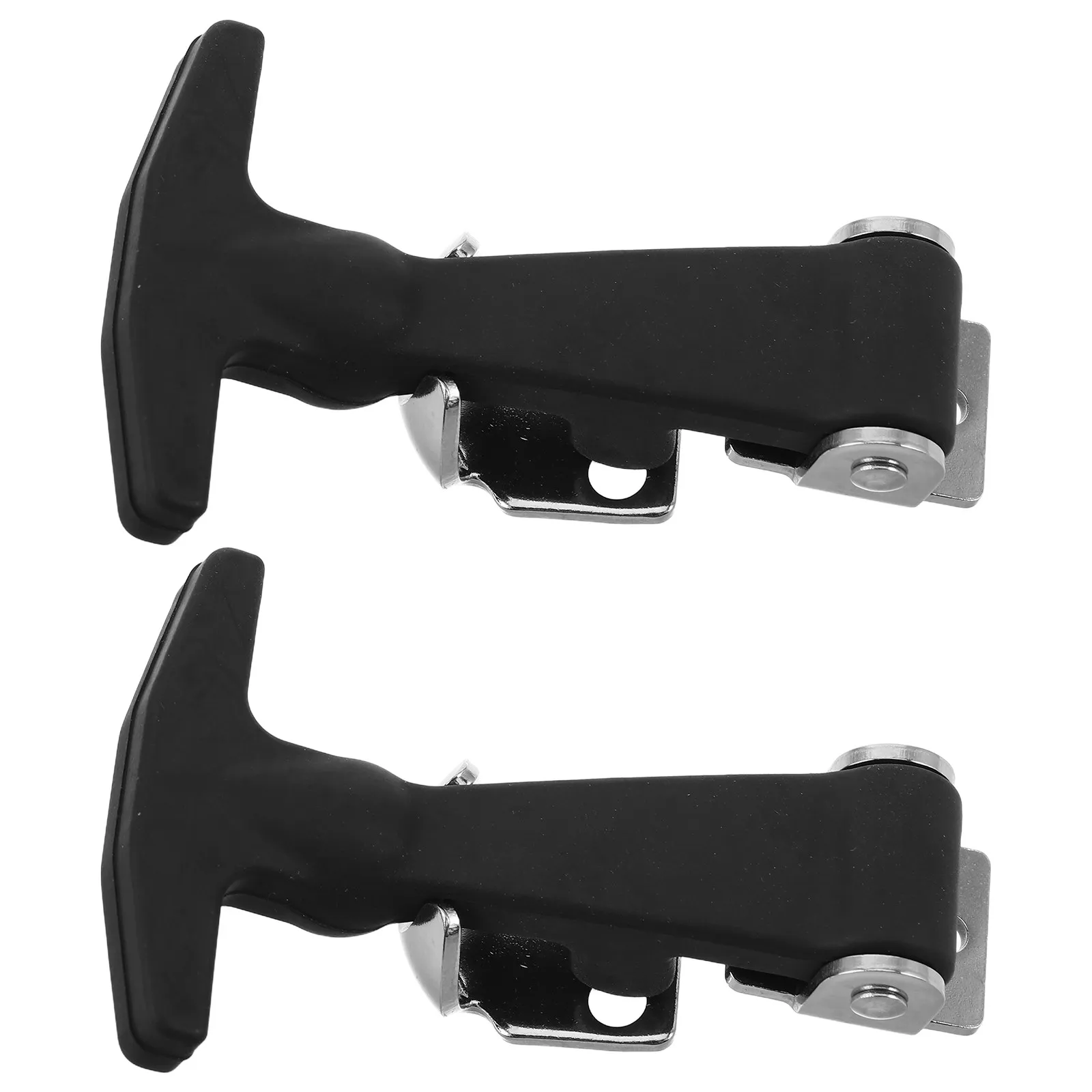 1Pair Flexible Rubber Draw Latch with Stainless Steel Bracket Elastic Hood Catch for Car Front Trunk Tool Box Cooler Lid Seal