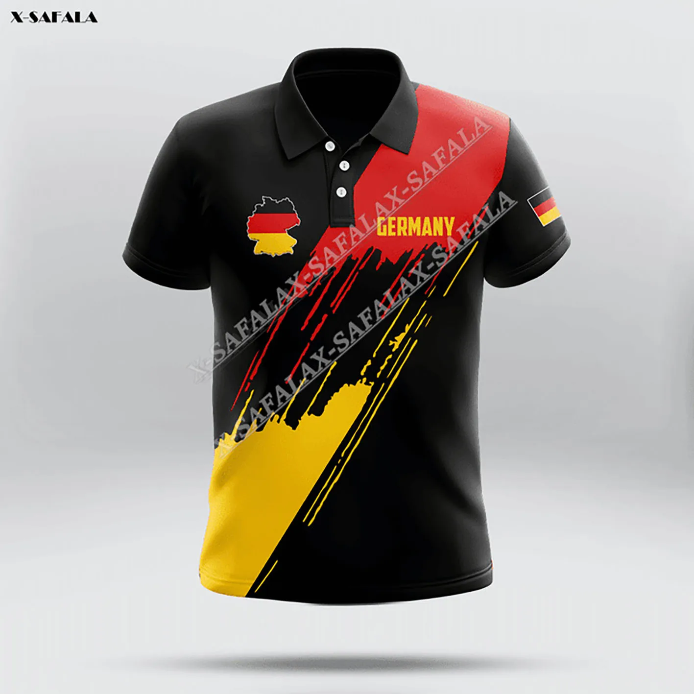 

Germany Coat Of Arms Country Flag 3D Print Polo Shirt Men Collar Short Sleeve StreetWear Summer Clothing