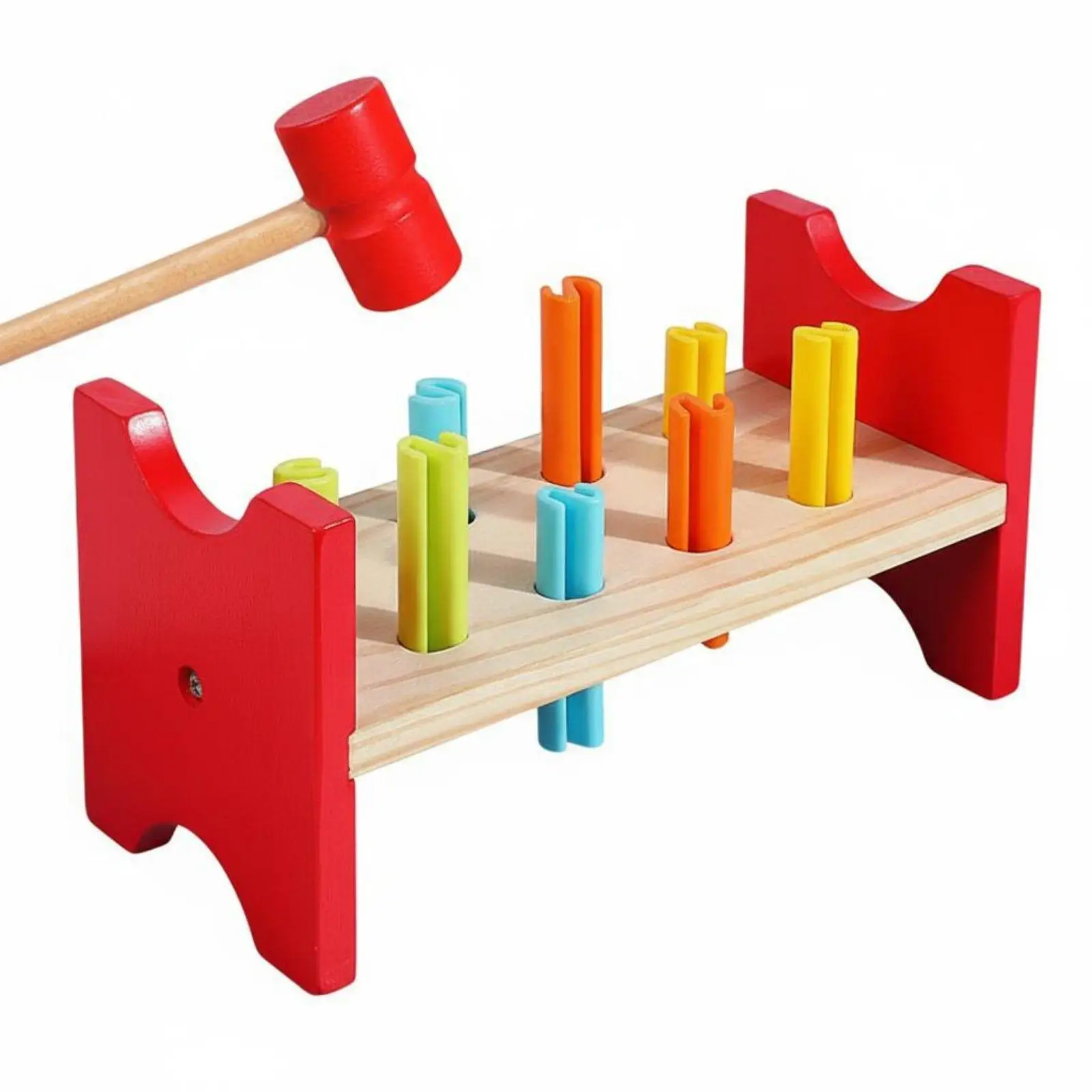 Wooden Pounding Bench Hand-Eye Coordination Wooden Bench Fine Motor Skills