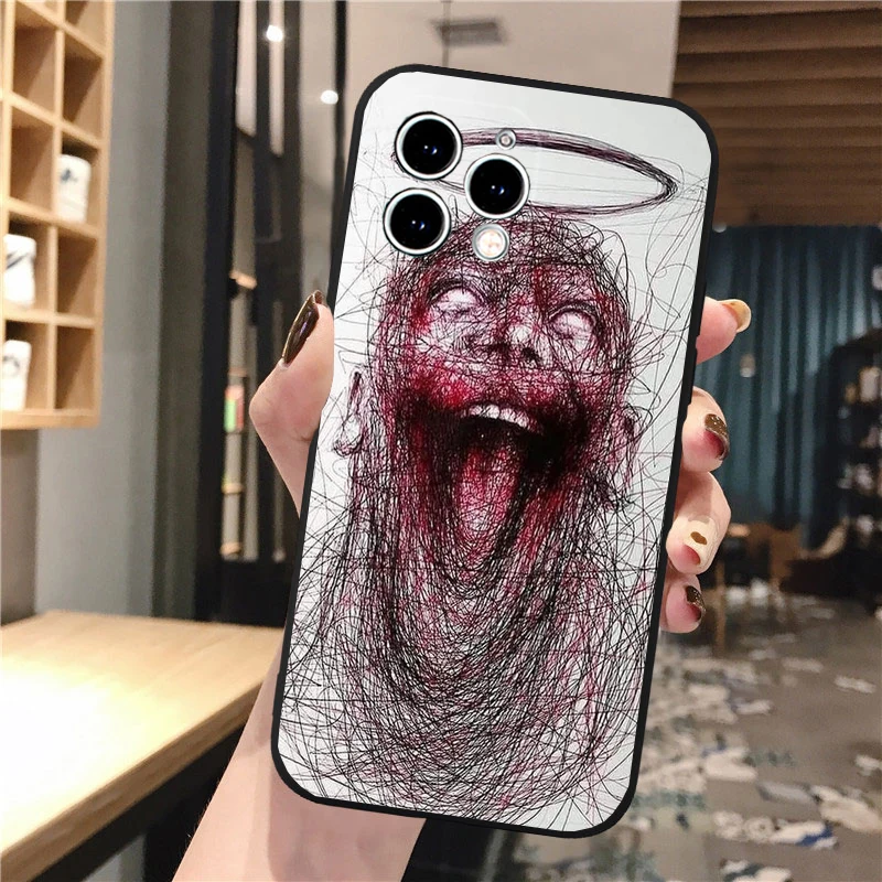 

Phone Case Carcasa Funda For iPhone 17 Pro Max Air 16 15 14 13 Pro Max 15 16 Pro 15Plus Demon Face Evil Ghost Case