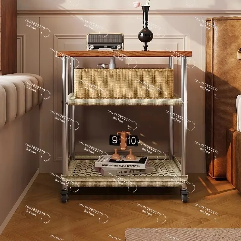 For Bedside Table Detachable Bedroom Home Stainless Steel Woven Environmental Protection Formaldehyde-free Creative Storage Cabi