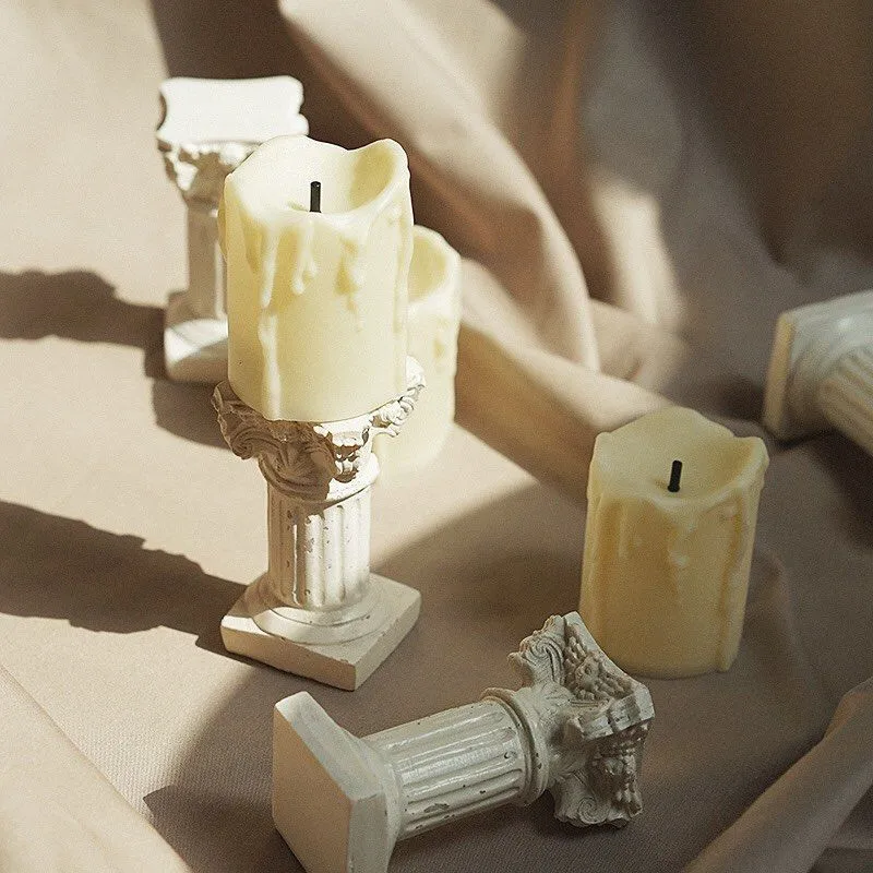 

Europe Artificial Simulation Roman Column Candlestick Candle Holder Photography Background Props Photo Adornment Home Decoration