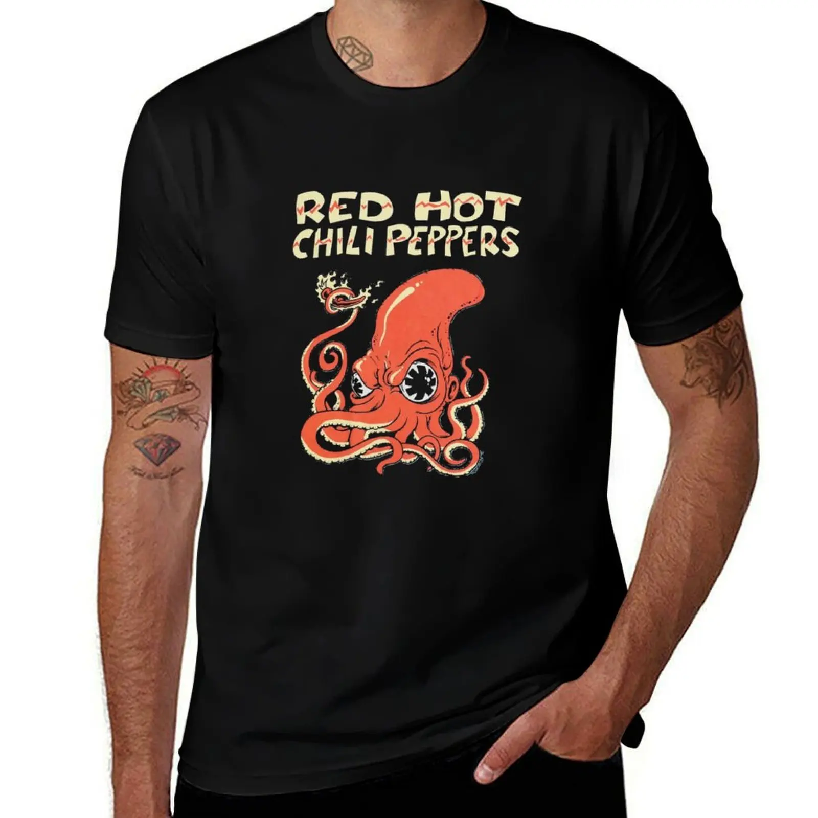 

Футболка Vibes RHCP On Fire, мужская роскошная футболка, мужская футболка из 100% хлопка, роскошная брендовая футболка