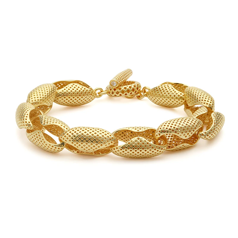 

IVOG Hollowed Out Fashionable Accessories Hand Bracelet For Women Gold Color Eight Shaped Design Bangles Fashion Jewelry