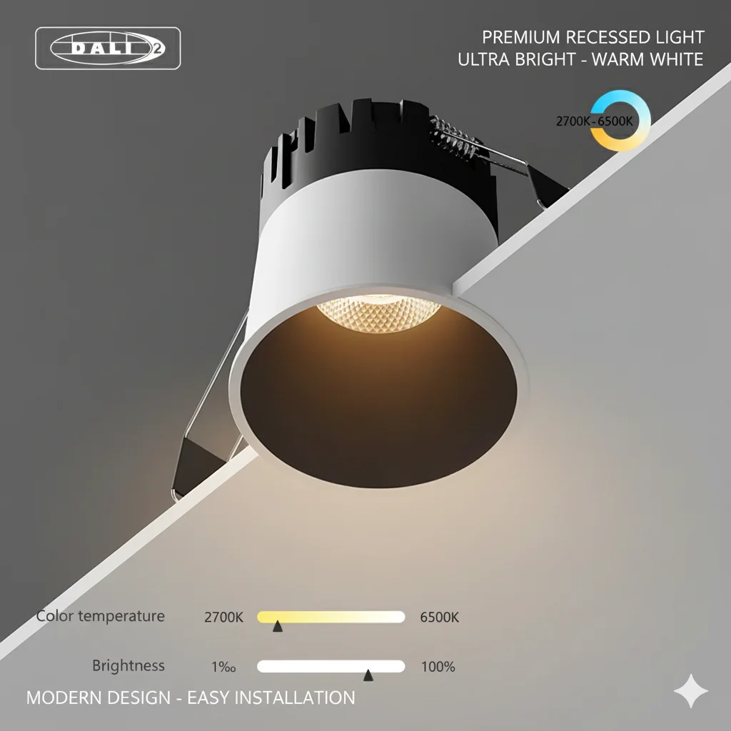 DALI2 DT8 Dimming LED Recessed Downlight Modern Spotlight Indoor Anti-glare CRI97 Aluminum Ceiling Light for Living Room Bedroom