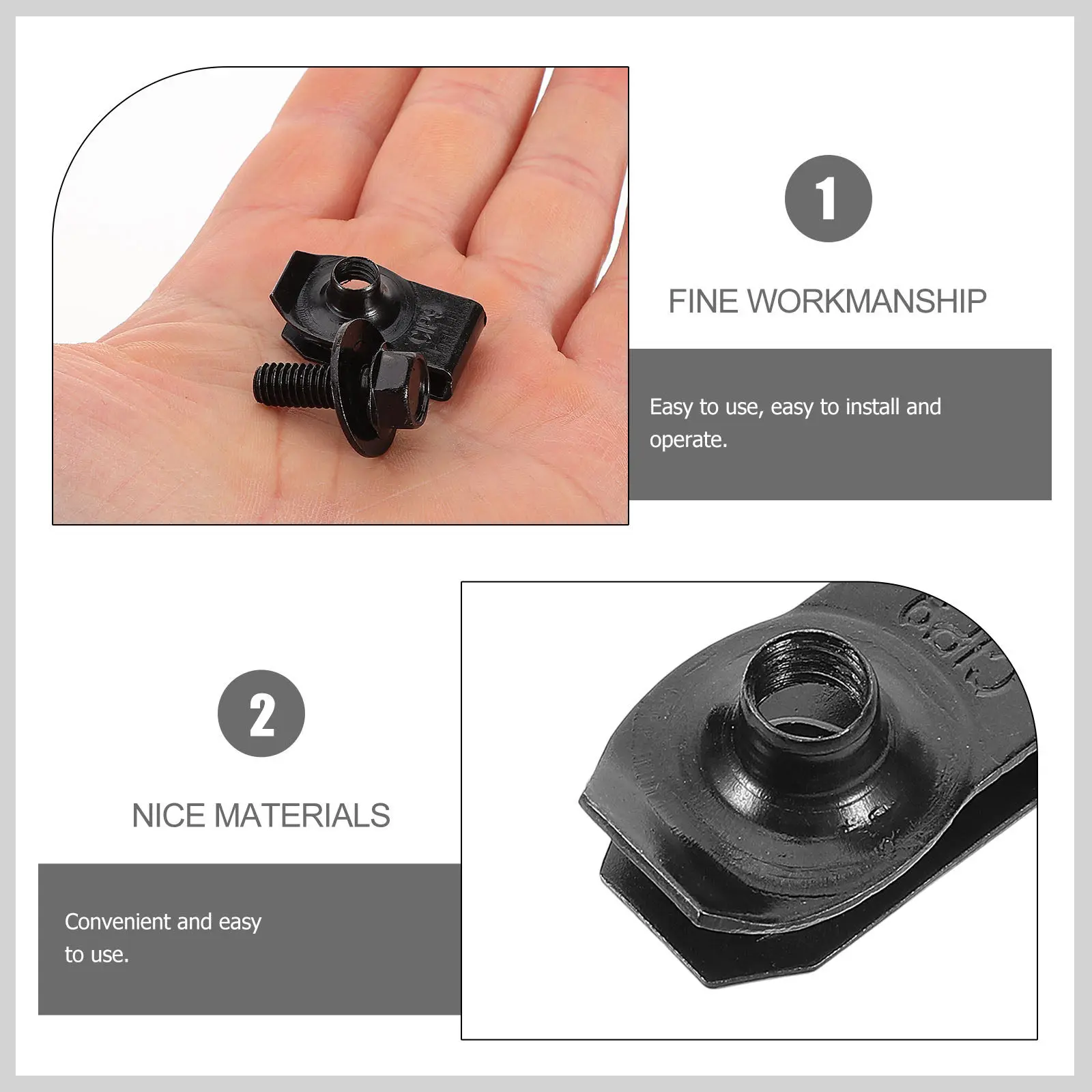 10Pairs Bumper Retainer Clips and Bolts Heavy Duty Iron Auto Fasteners for Car Bumper Mudguard Liner Protection Stability