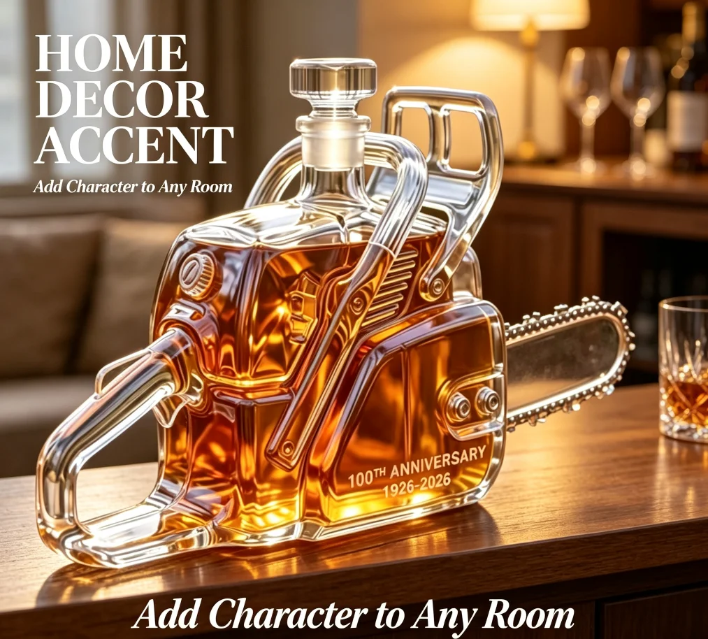 Art‑Shaped Clear Glass Liquor Decanter, Unique Whisky Spirits Brandy Storage Bottle for Home Bar Display & Festival Gift