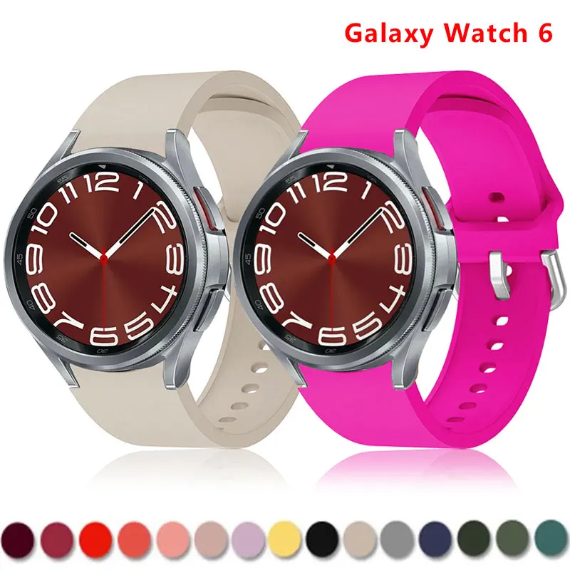 Silicone Strap For Samsung Watch 4 5 6 44mm 40mm Classic 47mm 43mm 42 46mm Official Sport Bracelet Galaxy Watch 5 Pro 45mm Band