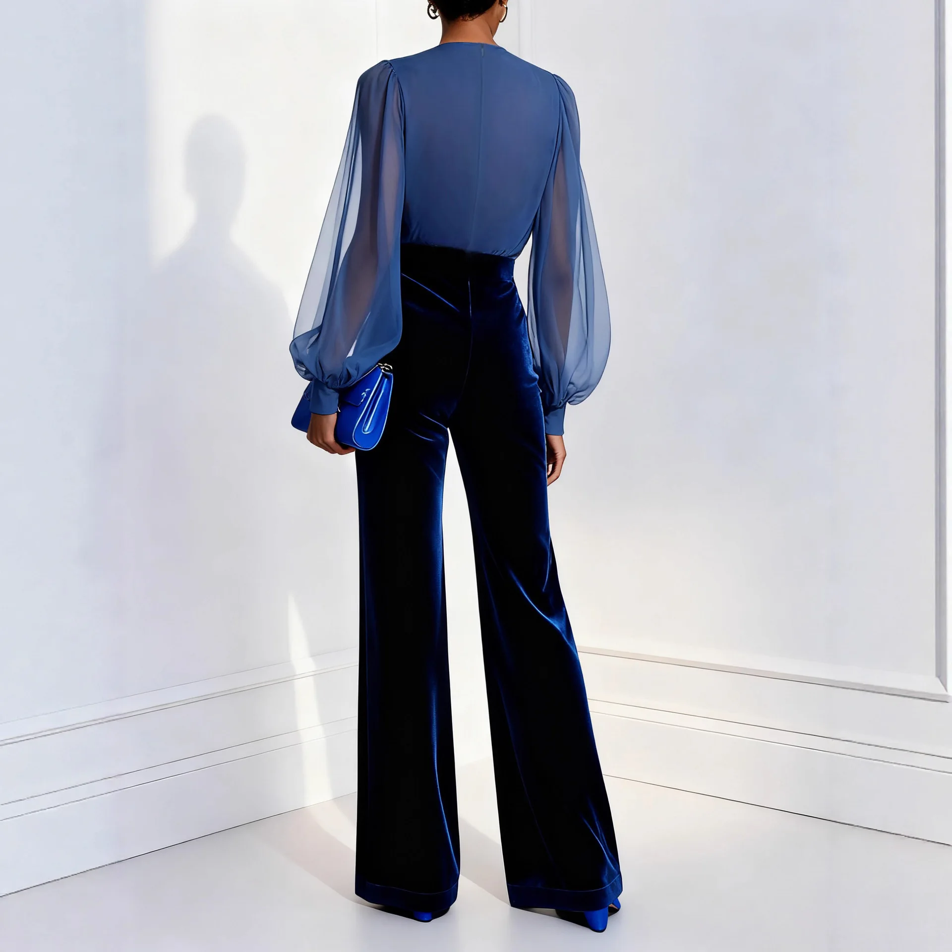 Mode Overall frauen Frühling Sommer Neue Slim Fit Mesh Lange ärmeln Overall Elegante Sexy Tiefem V-ausschnitt Büro Overall weibliche