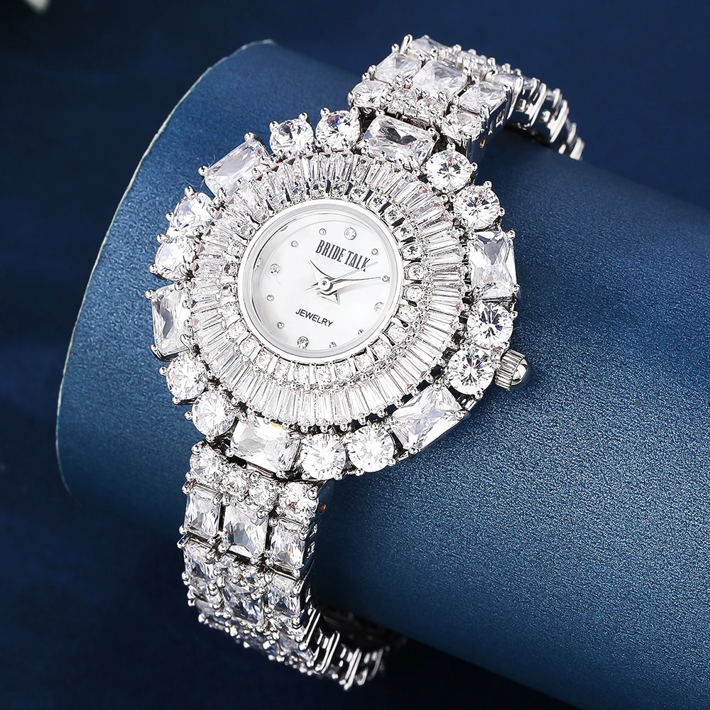 016009 Luxry Women Watch AAA Zircon Crystal Watch Bracelet for Wedding Party Jewelry Movement Waterproof  Watch Accessories Gift