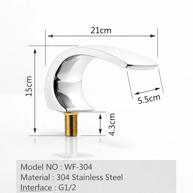 

SPA Bathtub Waterfall Outlet Stainless Steel Bathtub Faucet Accessory Water Outlet Spout For Bath Tub Shower Cabin