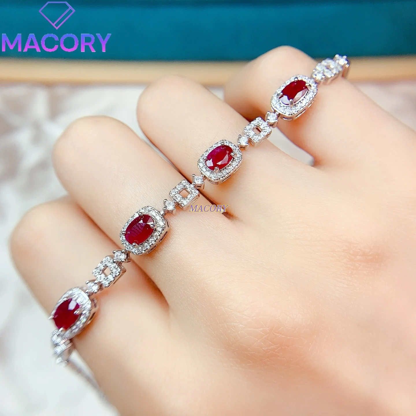 سوار روبي طبيعي جديد للنساء، كلاسيكي من الفضة الإسترليني عيار 925، جودة عالية، يظهر الأناقة، هدية مهرجان عصرية.