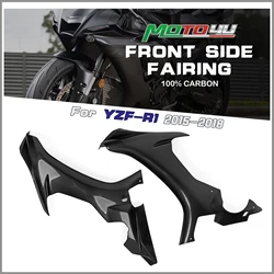 For YAMAHA YZF-R1 R1 2015 2016 2017 2018 100% Carbon Fiber Front Side Fairing Motorcycle Fairing Protective decorative cover