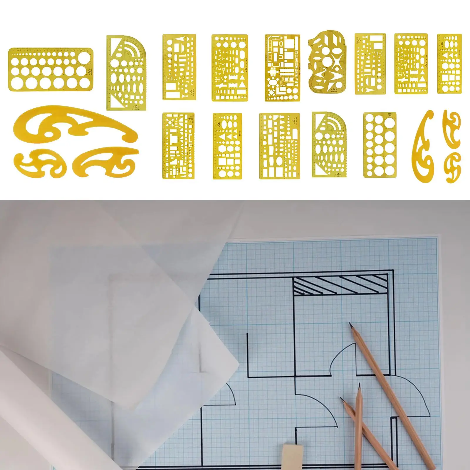 Landscape Templates Stencil Set Ruler Drafting Tools Architecture Furniture