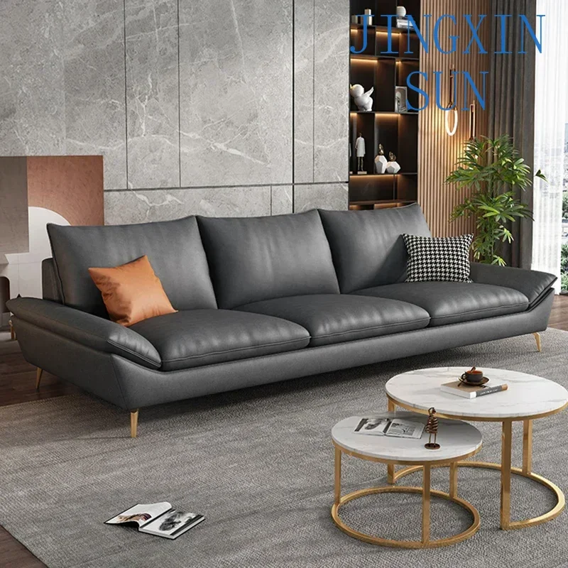 Leather Relax Sofa Living Room Minimalist Luxury Sectional Modern Sofa Adults Designer